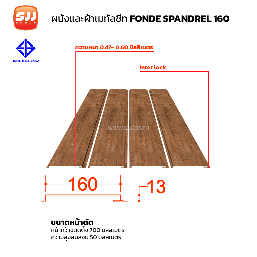 ผนัง เมทัลชีท แบบซ่อนสกรู FONDE SPANDREL